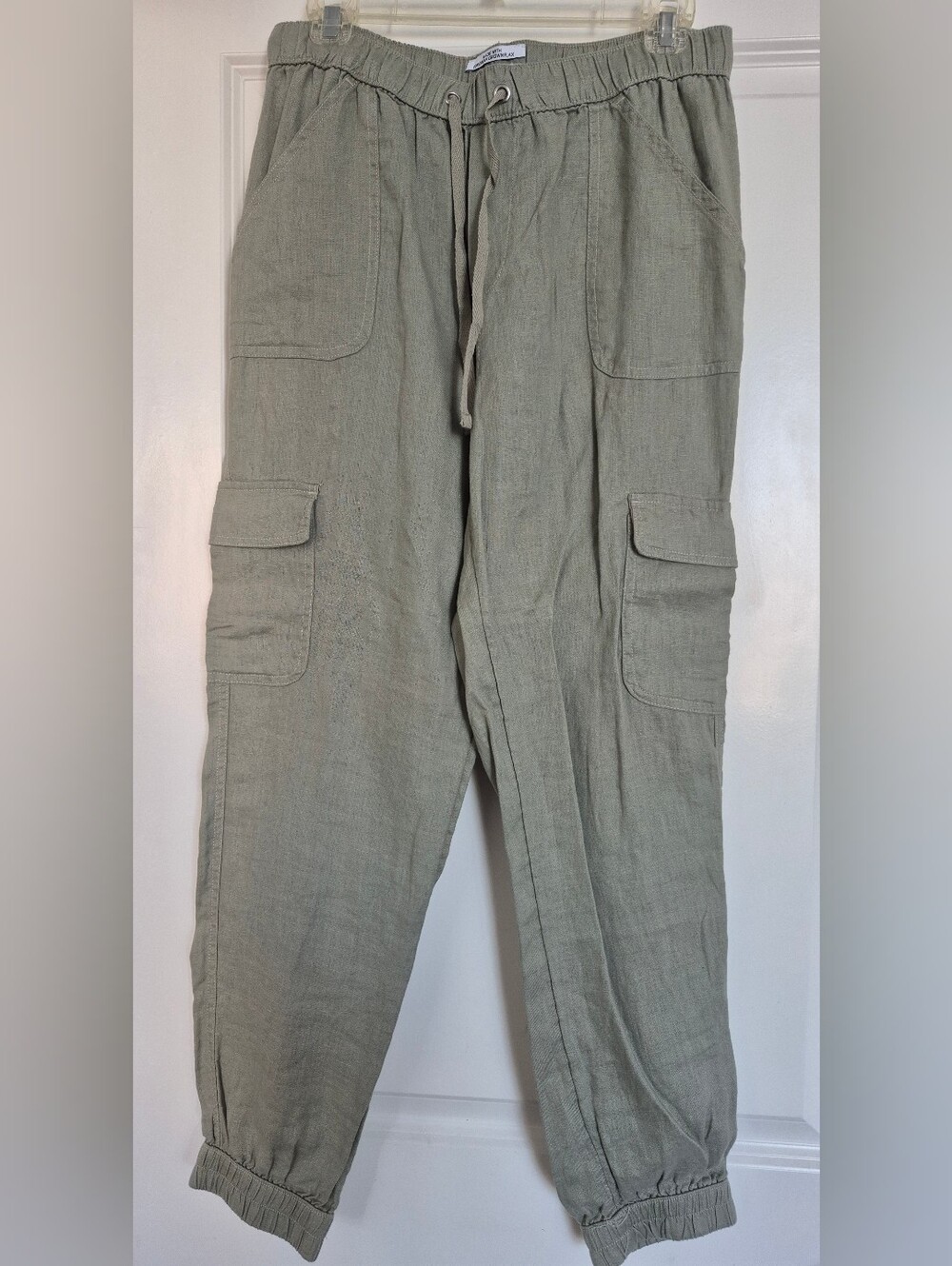 Nicole Miller Sage Green Cargo Ankle Pants